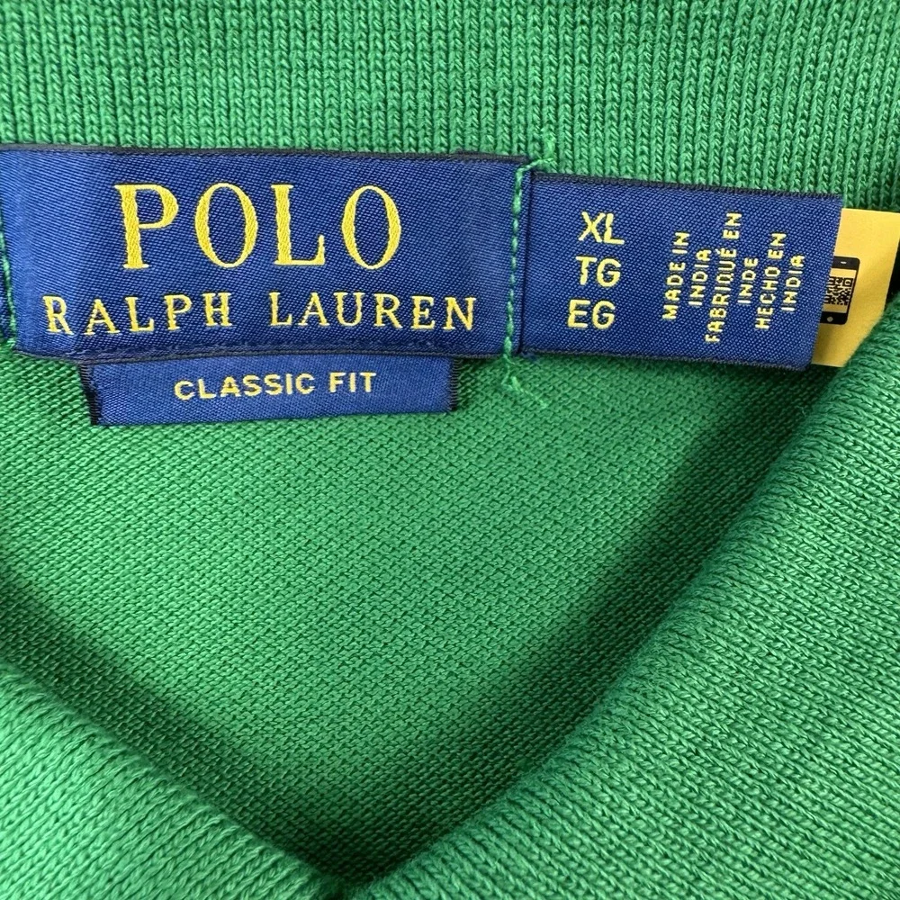 Polo Ralph Lauren Green Blue Colorblock Big Pony Cotton Polo Size XL #3 NWOT